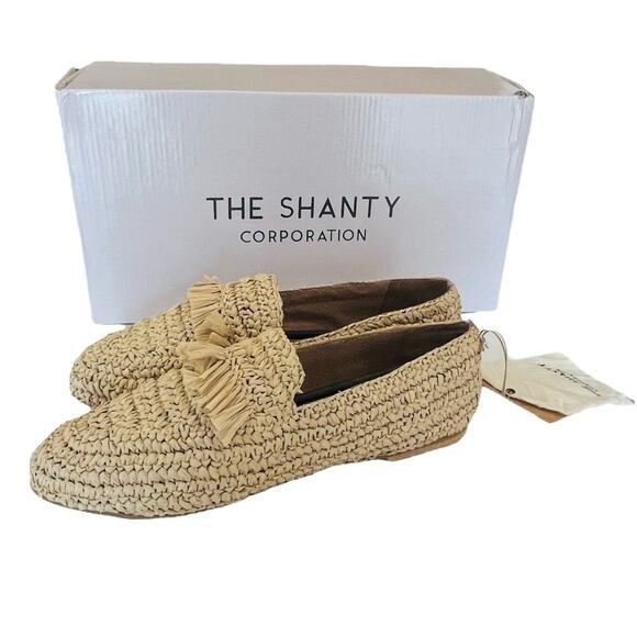 NEW Moroccan Raffia MIAMI LOAFERS SHOES Women's 40, 9 Natural Slip On Moccasin - Picture 4 of 11